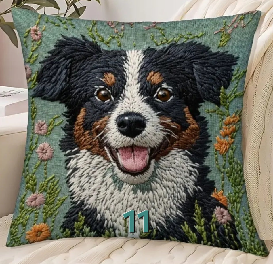 Housse de coussin 18 x 18 pouces à motif chien