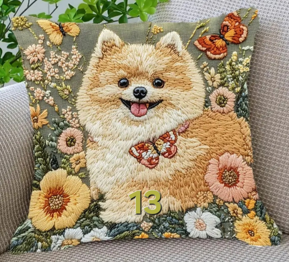 Housse de coussin 18 x 18 pouces à motif chien