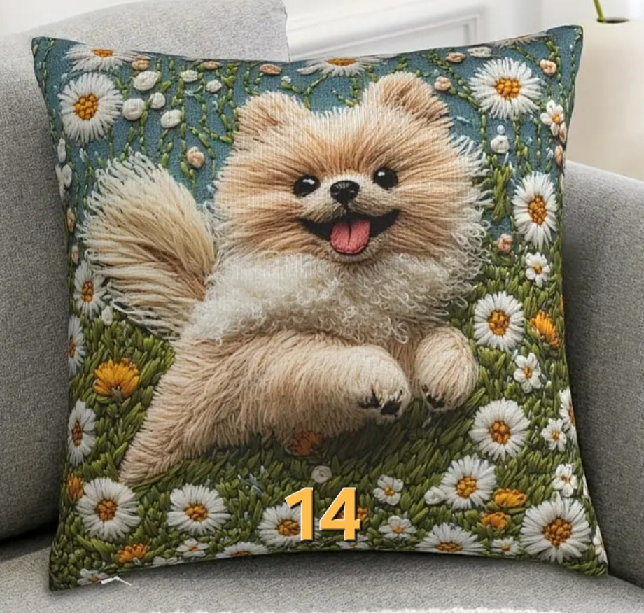 Housse de coussin 18 x 18 pouces à motif chien