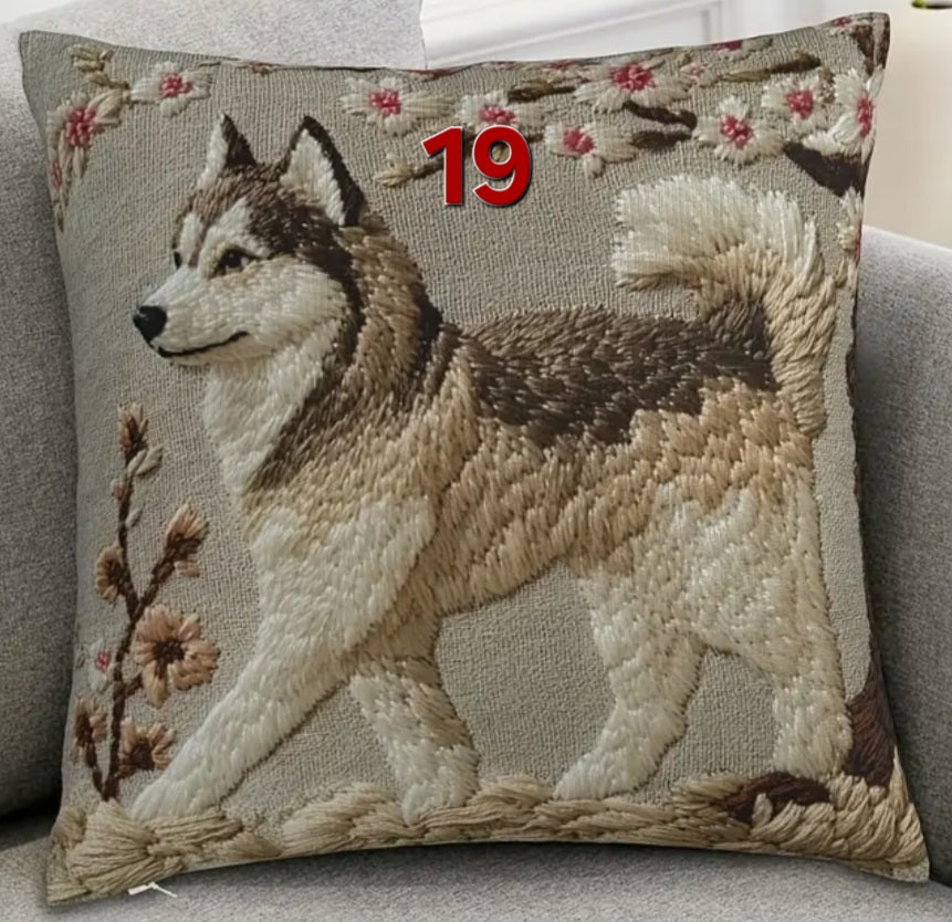 Housse de coussin 18 x 18 pouces à motif chien