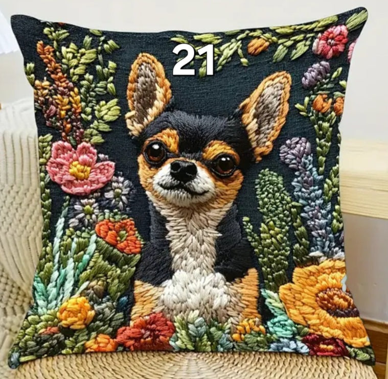 Housse de coussin 18 x 18 pouces à motif chien