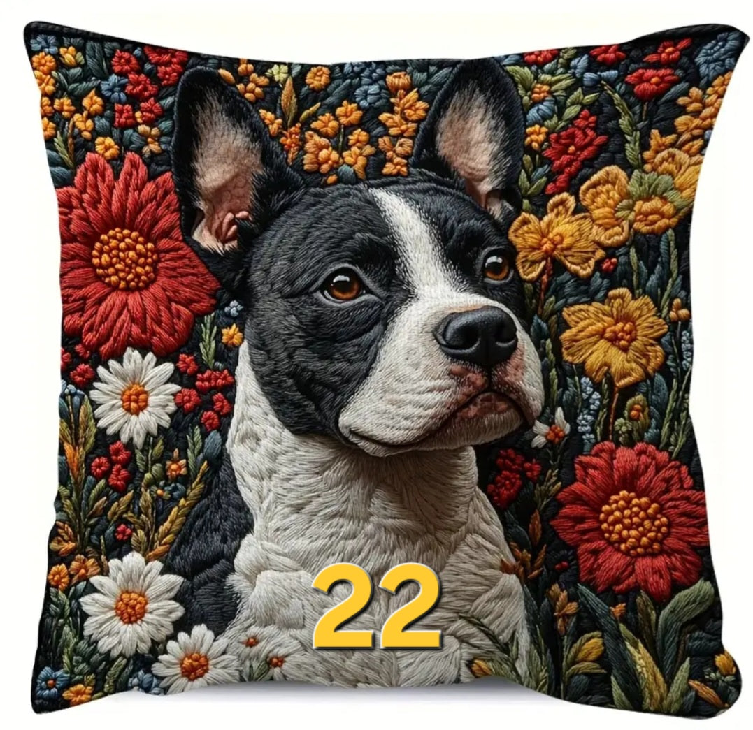 Housse de coussin 18 x 18 pouces à motif chien