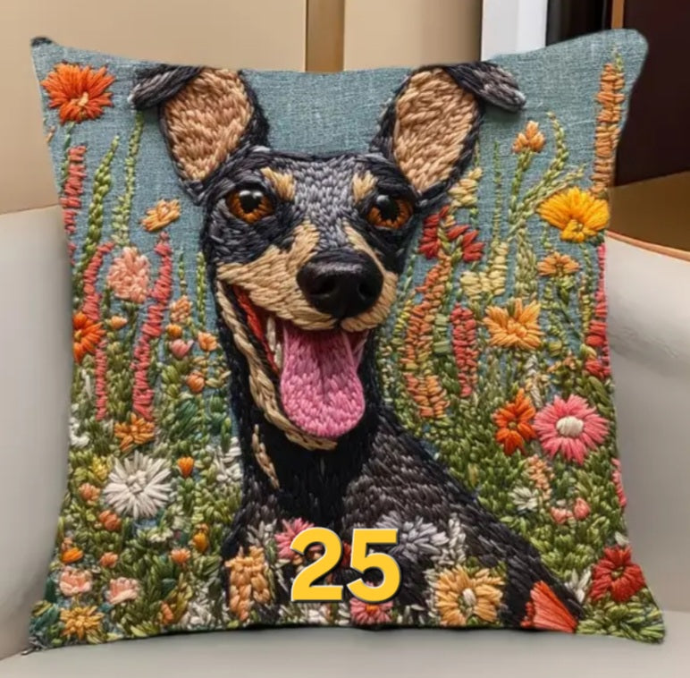 Housse de coussin 18 x 18 pouces à motif chien