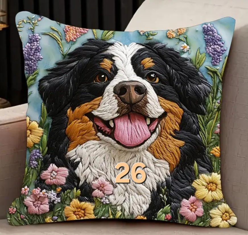 Housse de coussin 18 x 18 pouces à motif chien