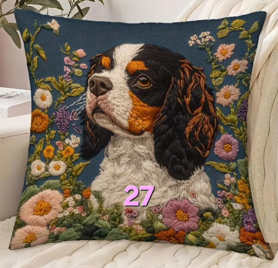 Housse de coussin 18 x 18 pouces à motif chien