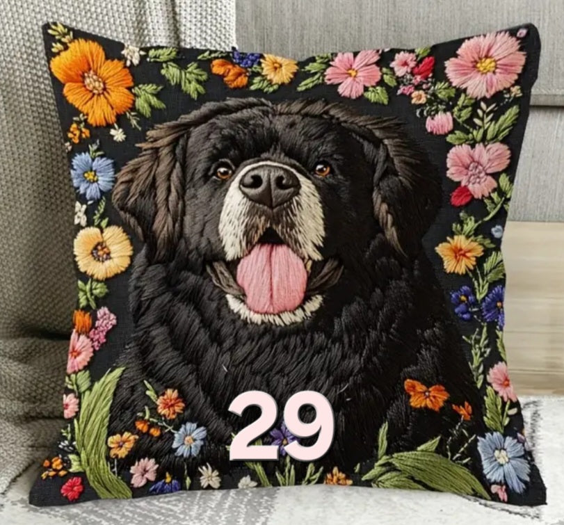 Housse de coussin 18 x 18 pouces à motif chien
