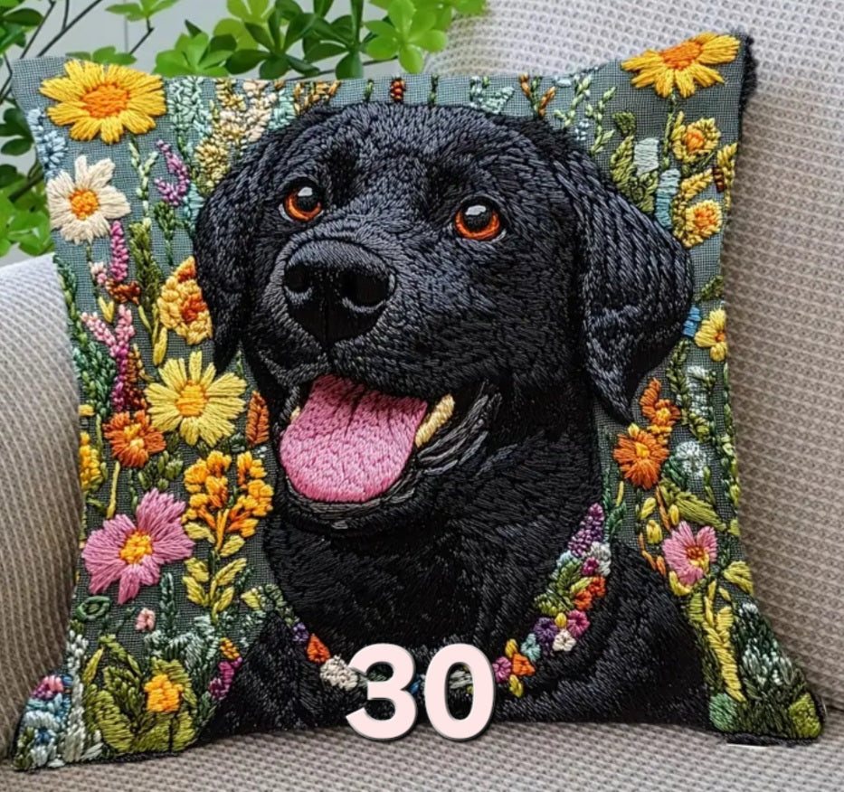 Housse de coussin 18 x 18 pouces à motif chien