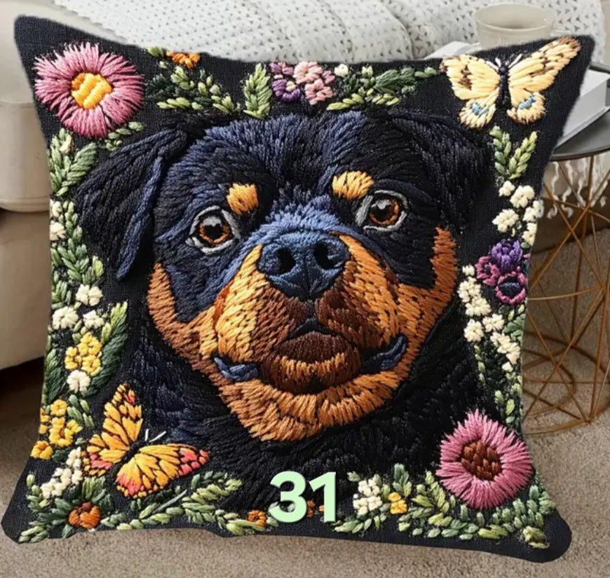 Housse de coussin 18 x 18 pouces à motif chien