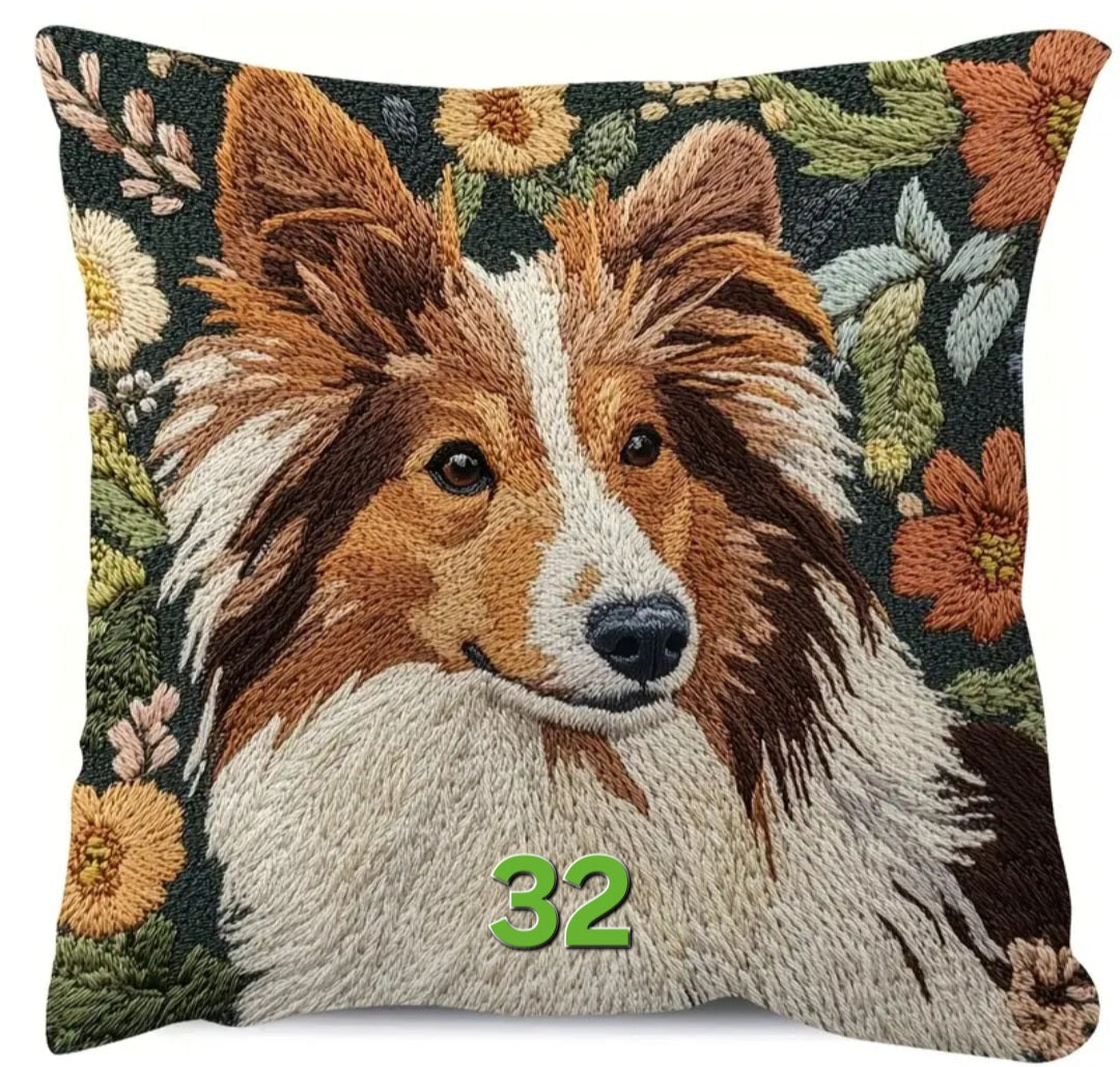 Housse de coussin 18 x 18 pouces à motif chien