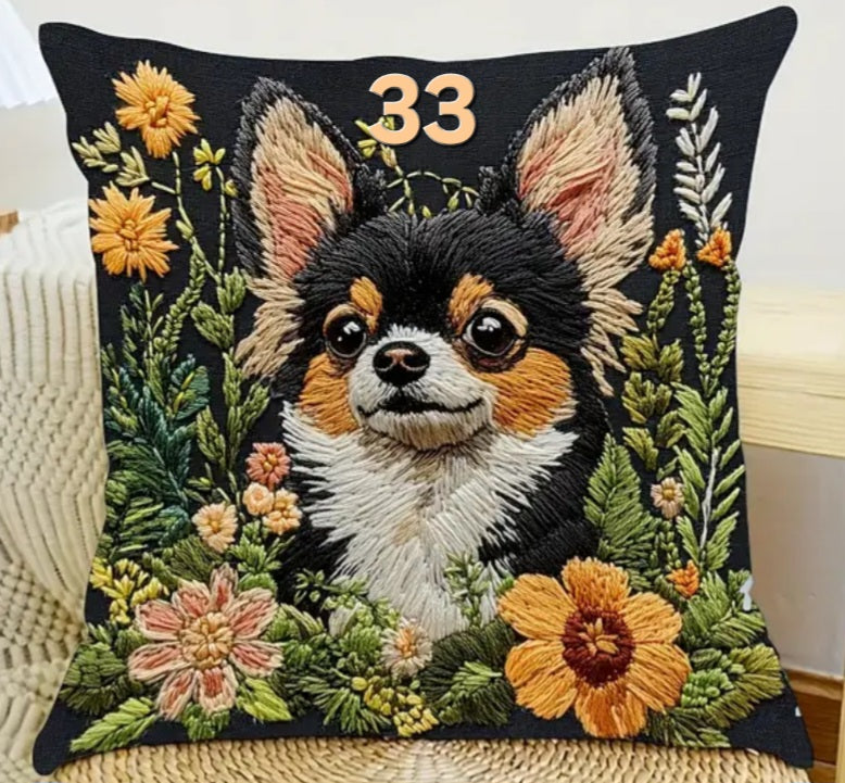 Housse de coussin 18 x 18 pouces à motif chien