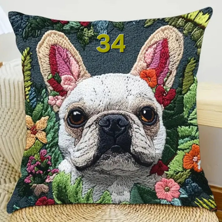 Housse de coussin 18 x 18 pouces à motif chien