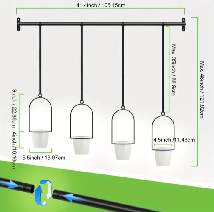 Support ajustable pour 4 plantes