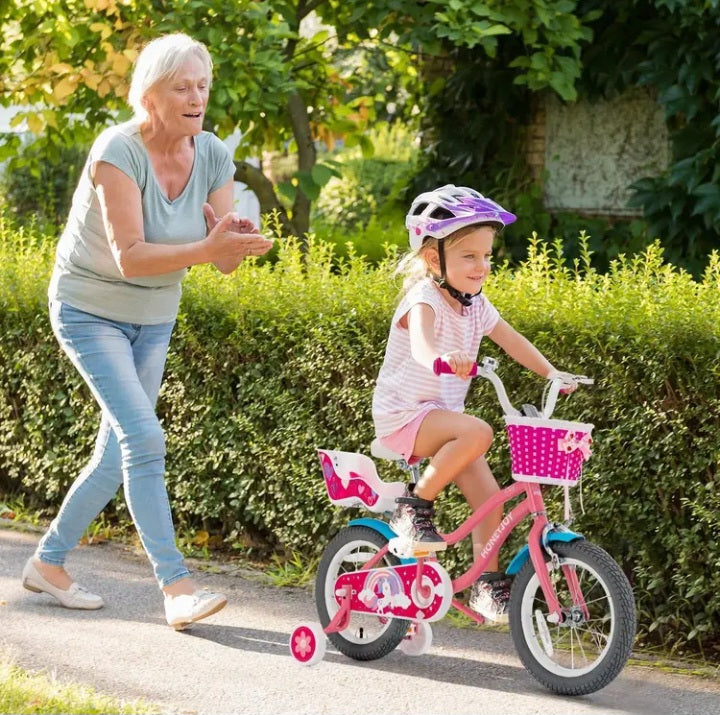Vélo GoPlus pour fillette avec siège pour peluche ou poupée