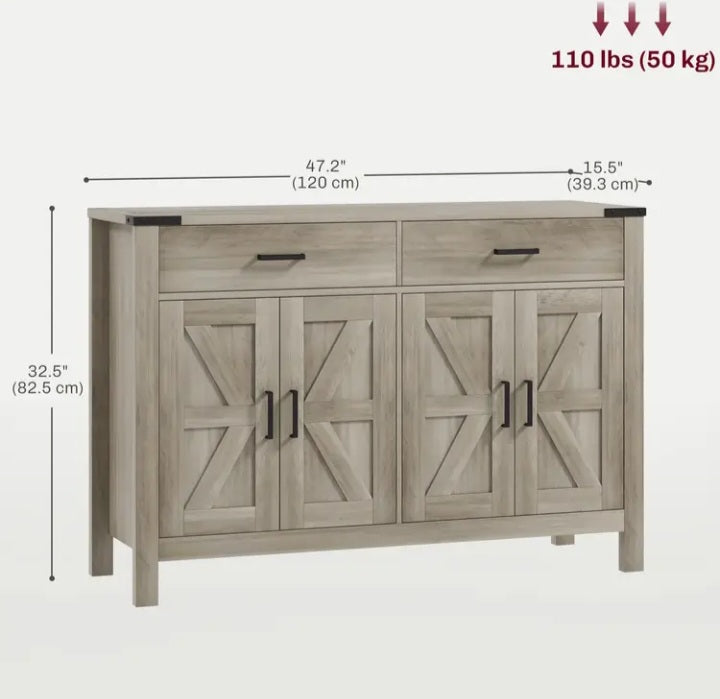Buffet double Homcom de style farmhouse