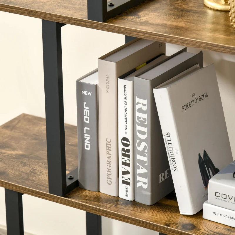 Bibliothèque à 5 tablettes de style industriel