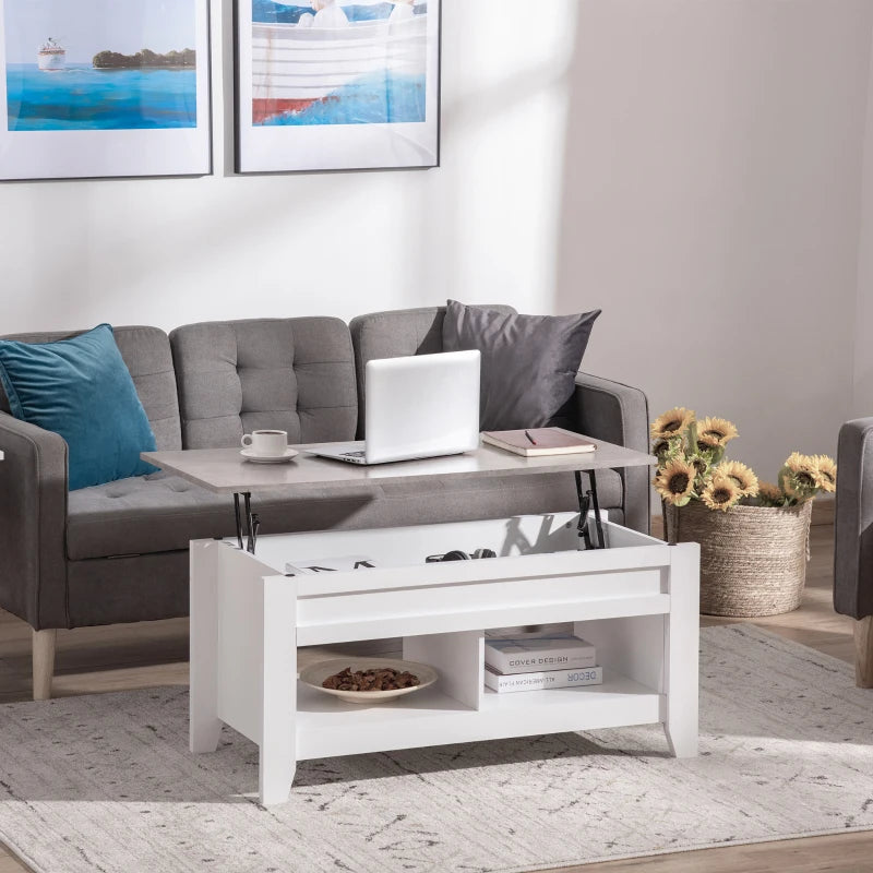 Table basse à rangement avec plateau relevable