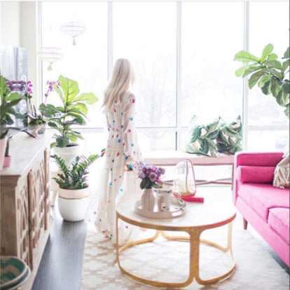 Robe de coton à broderie étoiles