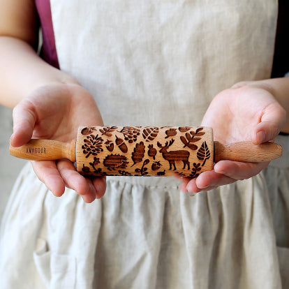 Mini-rouleau à pâtisserie à imprimé faune
