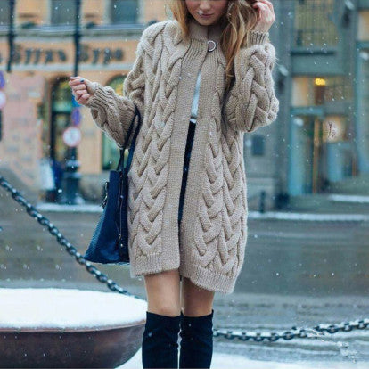 Pull-manteau long à torsades