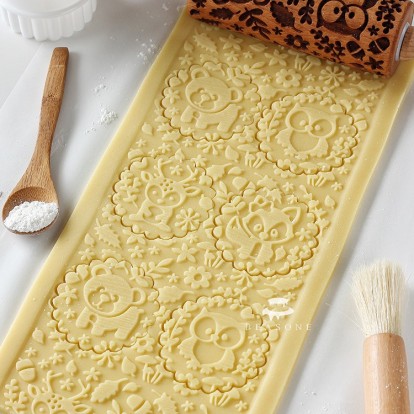 Mini-rouleau à pâtisserie à imprimé faune