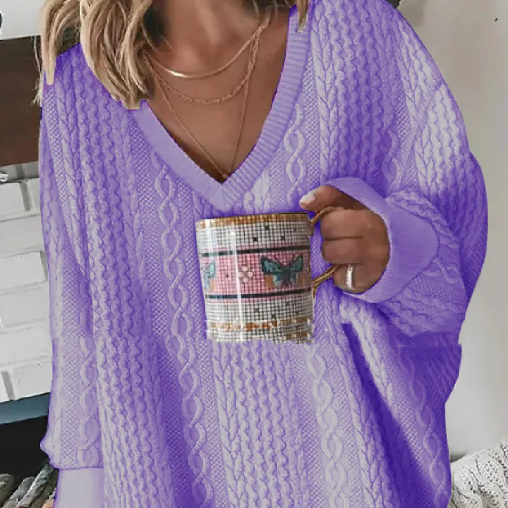 Pull en polyester avec col en V