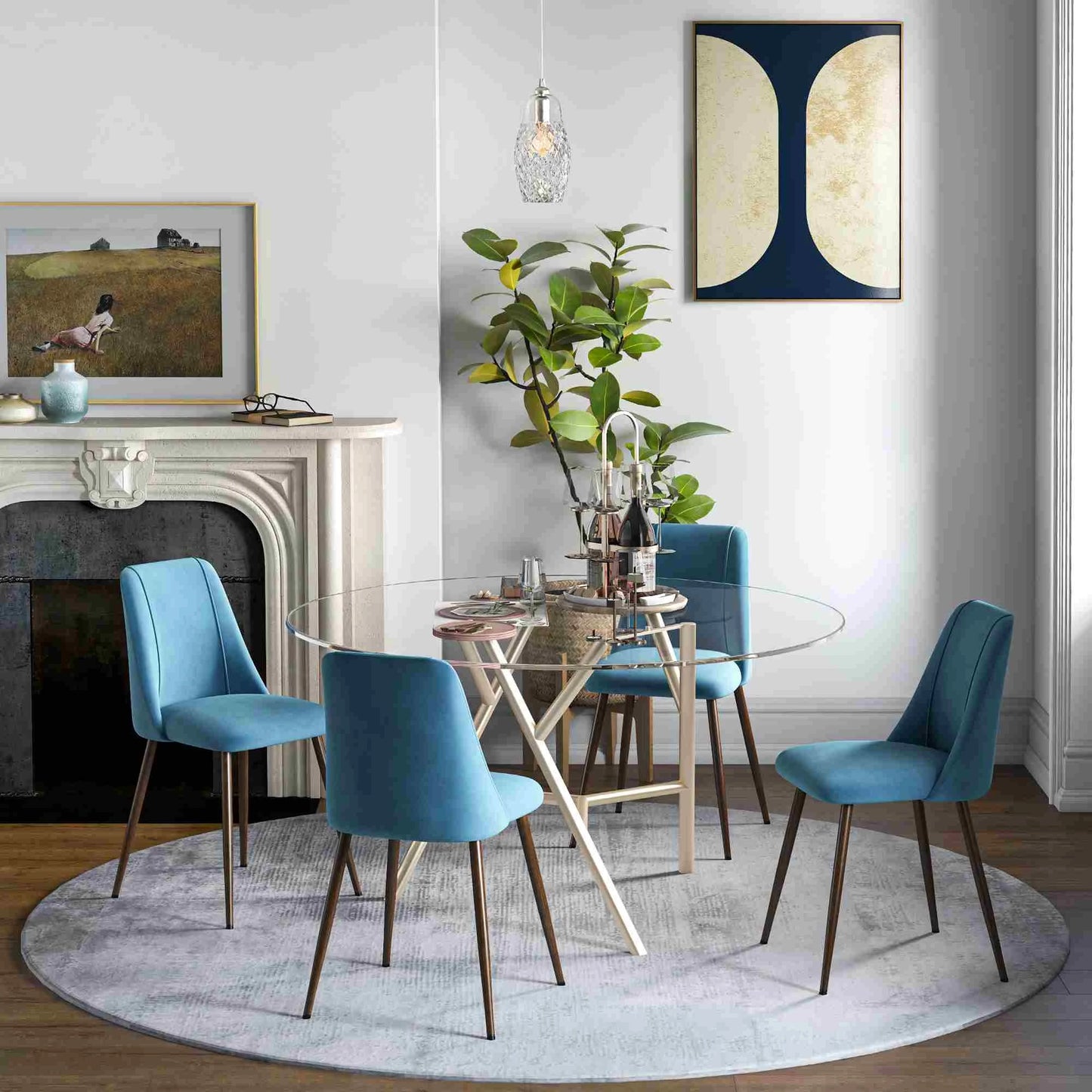Ensemble de 4 chaises de salle à manger luxueuses