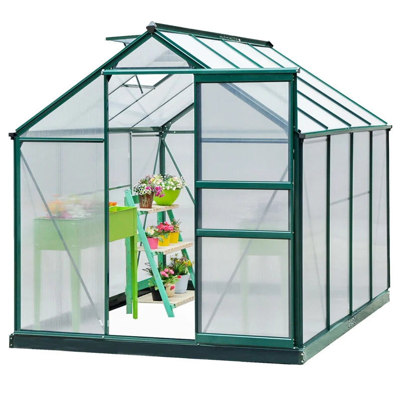 Serre en polycarbonate Outsunny de 6.2 x 8.3 x 6.6 pieds