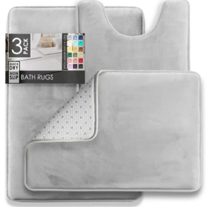 Ensemble de 3 tapis de bain en mousse à mémoire de forme