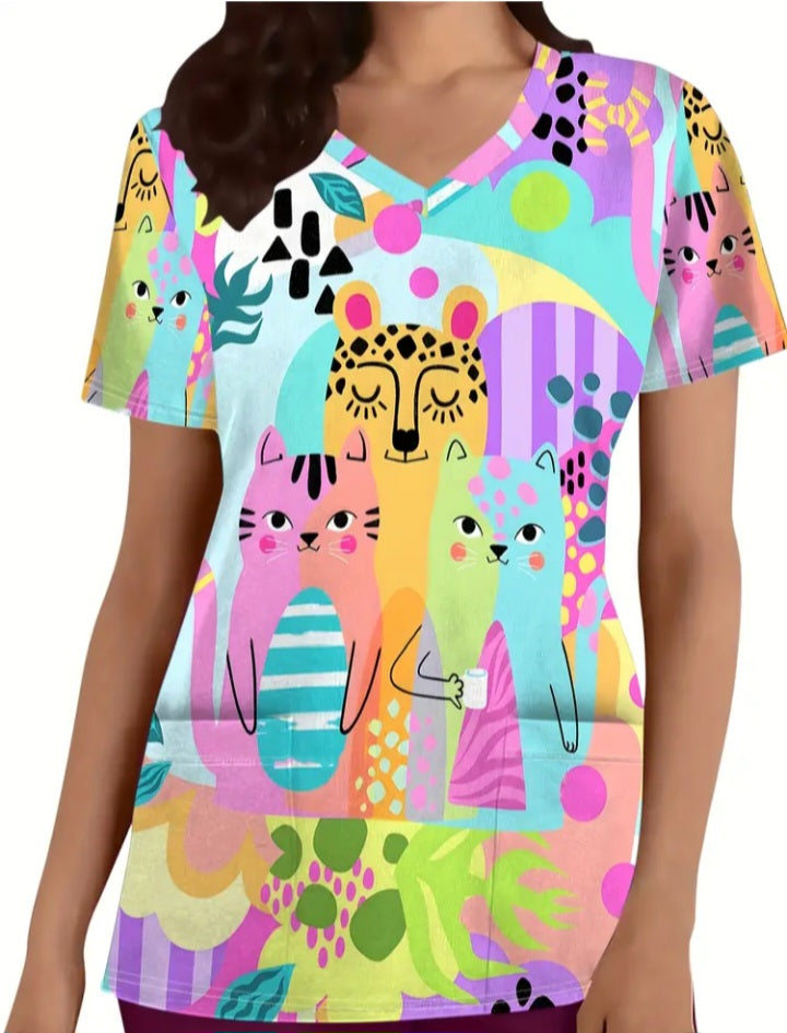 Haut d'uniforme coloré Petits Félins