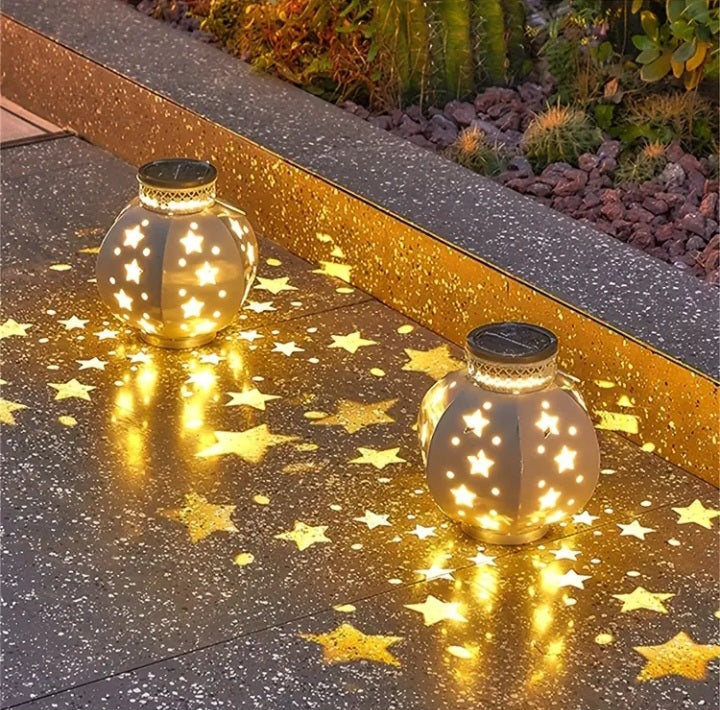 Lampe solaire à projecteur d'étoiles