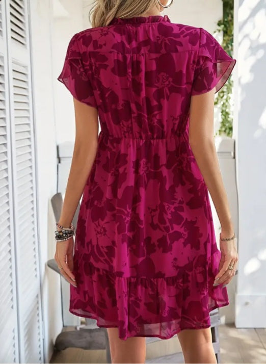 Robe trapèze à imprimé floral