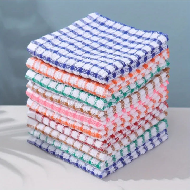 Lot de 5 linges à vaisselle à carreaux