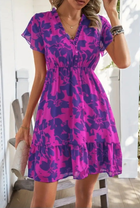 Robe trapèze à imprimé floral