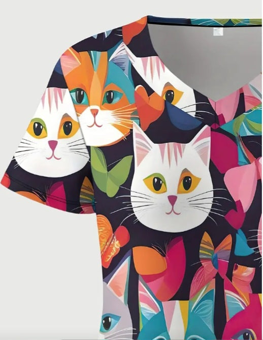 Haut d'uniforme grande taille Chats Ludiques