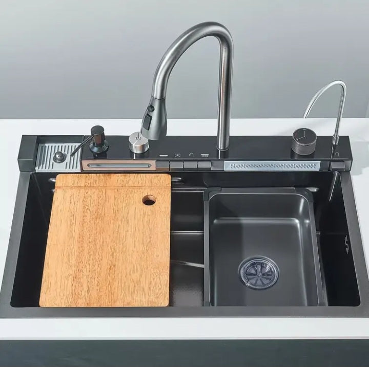 Ensemble d'évier de cuisine moderne avec robinet