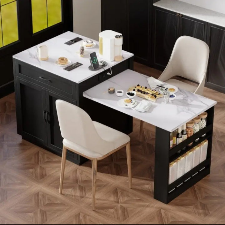 Îlot de cuisine de 82.7 po. avec table extensible