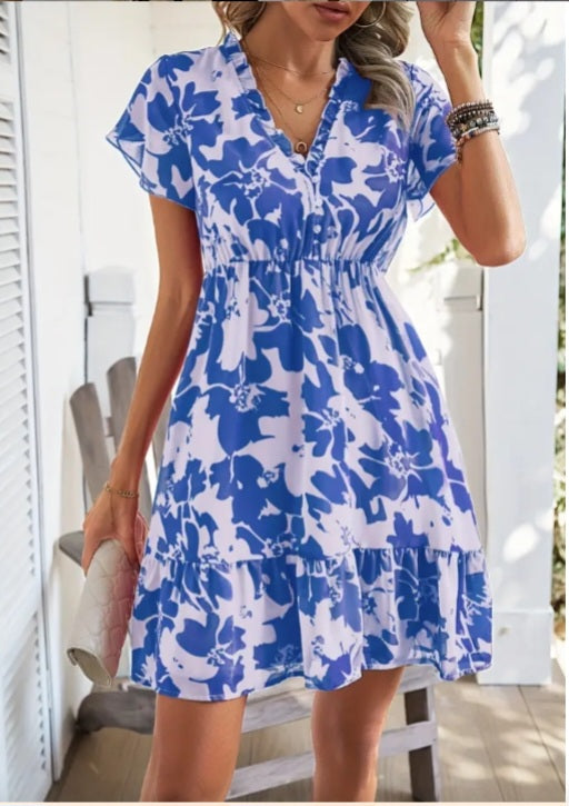 Robe trapèze à imprimé floral