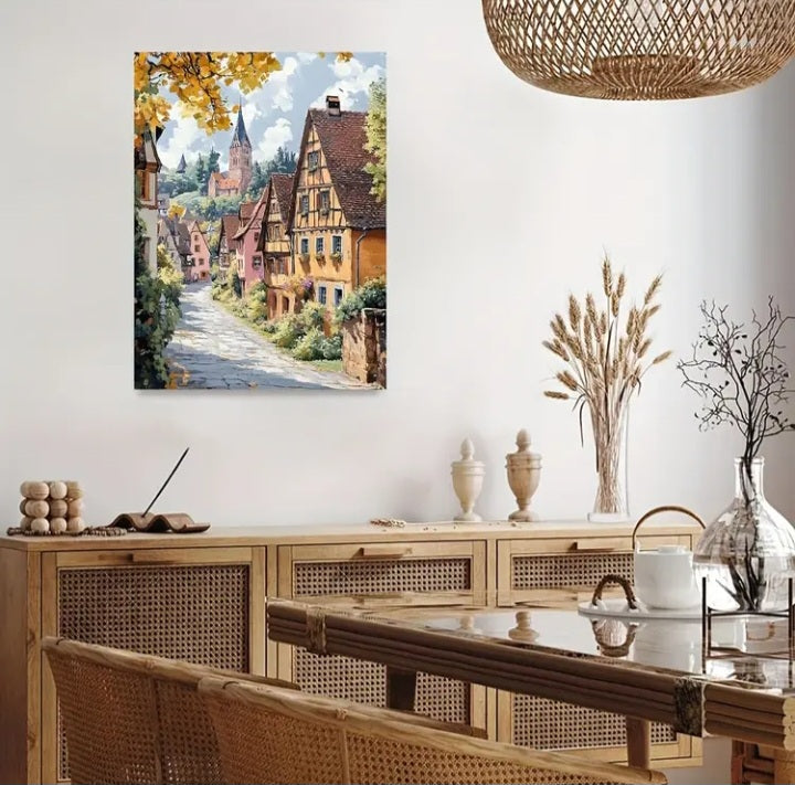 Impression d'art Village allemand 12 x 16 po.