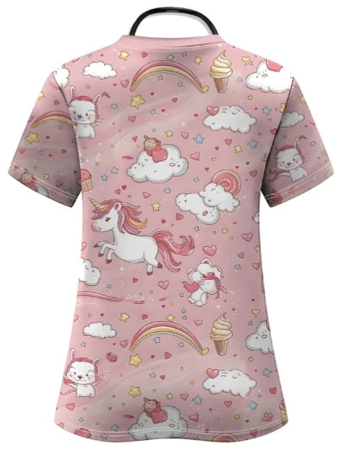Haut d'uniforme à motif licornes