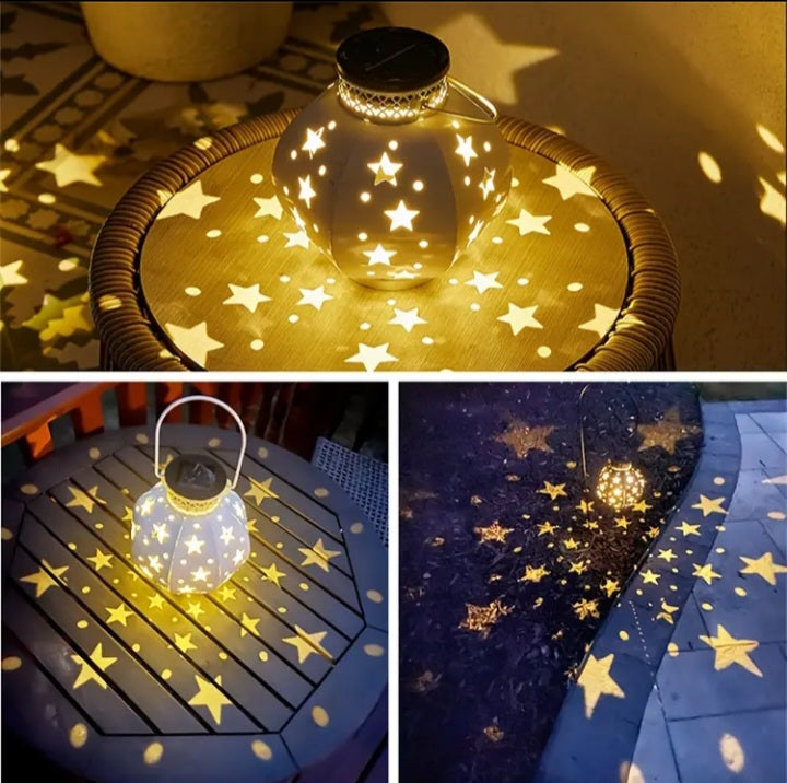 Lampe solaire à projecteur d'étoiles