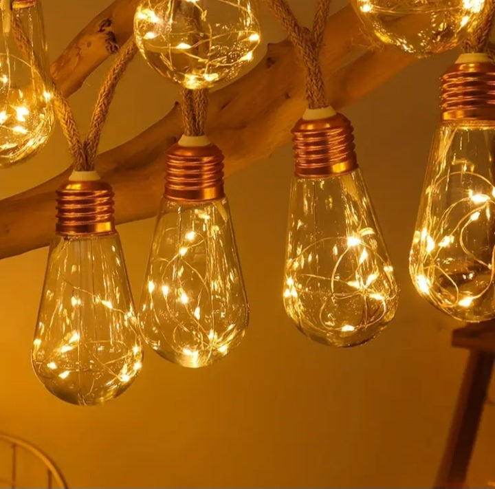 Guirlande solaire retro de 16 ampoules sur 7.6 m