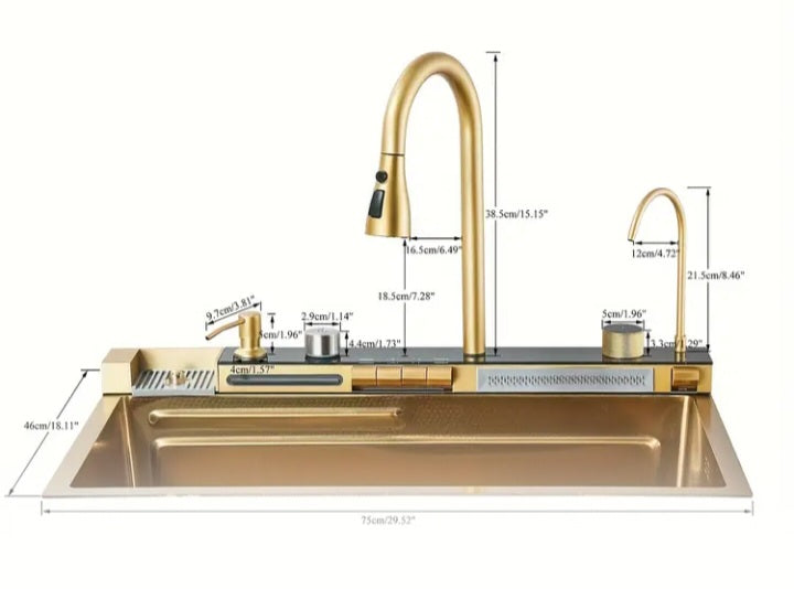 Ensemble d'évier de cuisine moderne avec robinet