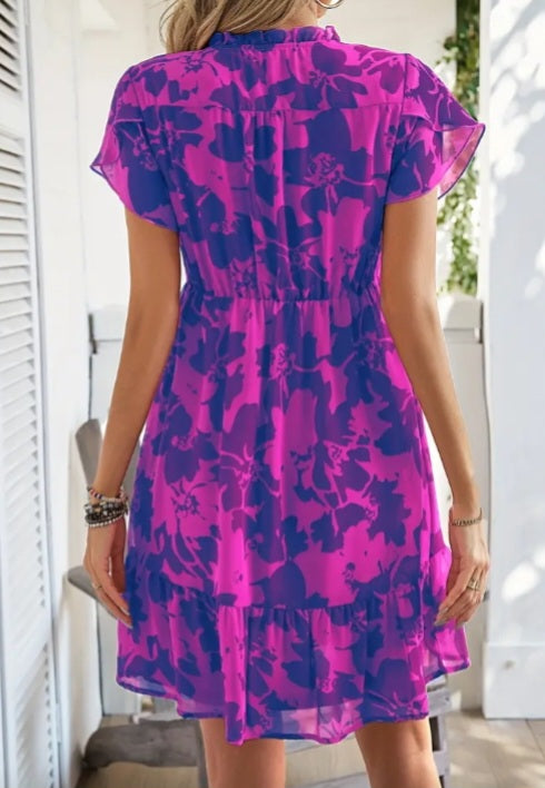 Robe trapèze à imprimé floral