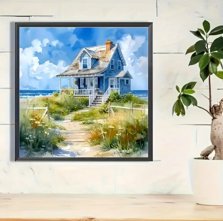 Ensemble de peinture au diamant La maison de la plage