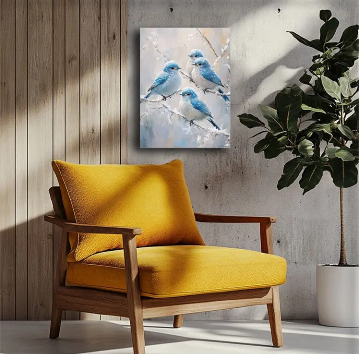 Impression d'art Les Oiseaux bleus