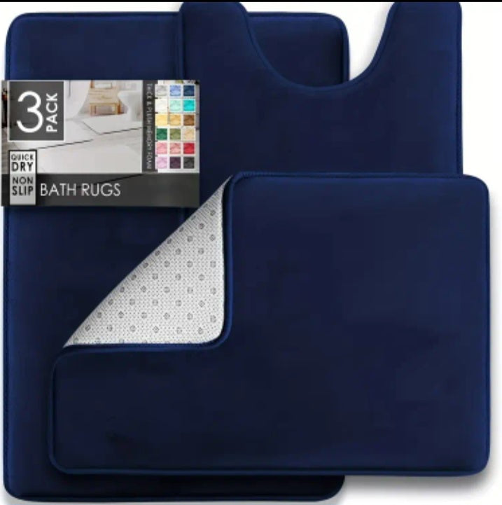 Ensemble de 3 tapis de bain en mousse à mémoire de forme