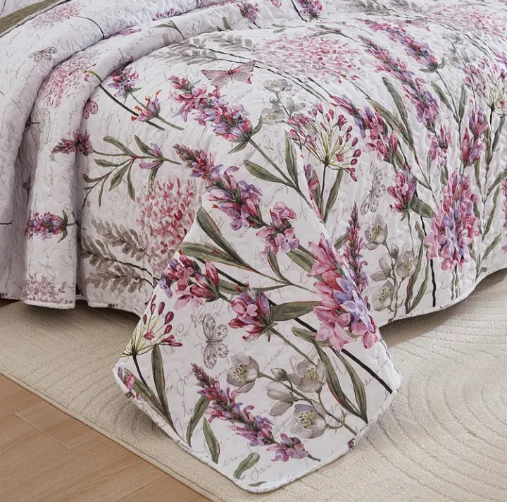Ensemble de courtepointe à imprimé fleuri