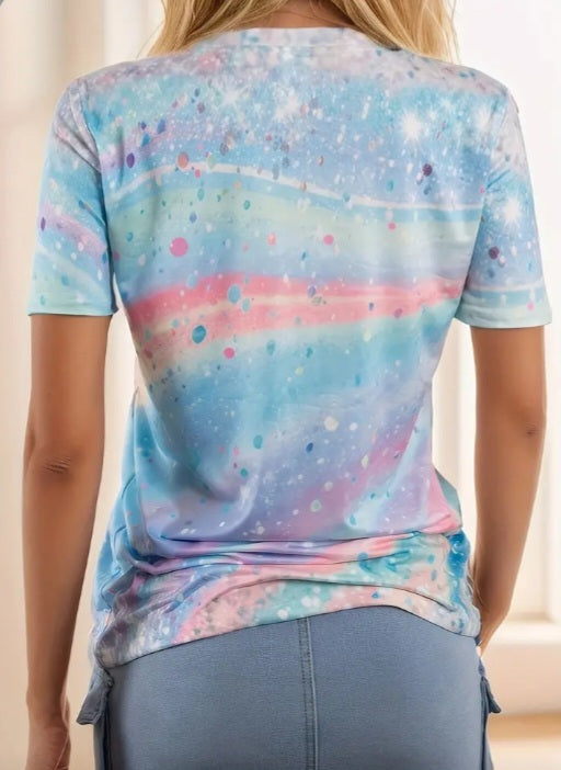 T-shirt arc-en-ciel avec brillants