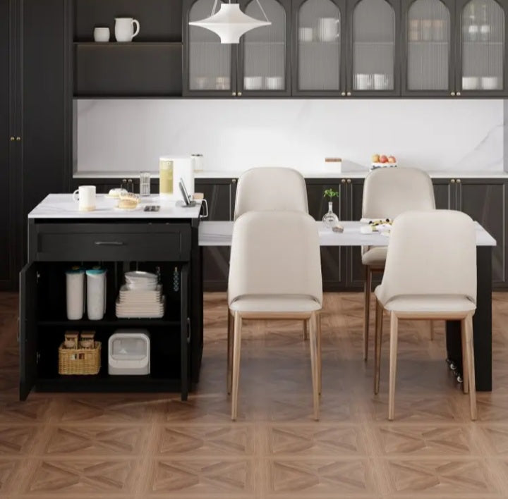 Îlot de cuisine de 82.7 po. avec table extensible