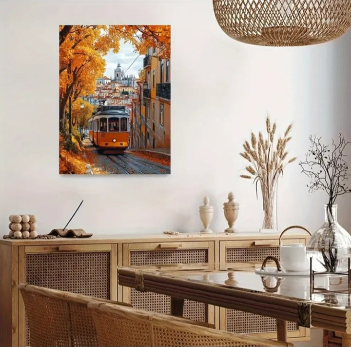 Impression sur canvas Tramway à Lisbonne (12 x 16 po.)